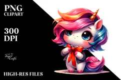 Vibrant Cute Unicorn, Transparent PNG Product Image 2