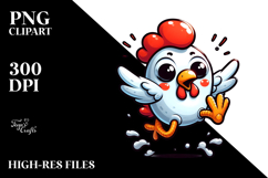 Exaggerated Vector Art of Ridiculously Cute Chicken Product Image 2
