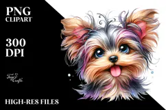 Cute Yorkshire Terrier with Big Eyes PNG Product Image 2