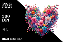 Spring Flower Heart Digital Painting PNG Product Image 2