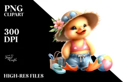 Baby Duck in Beachwear, PNG Product Image 2