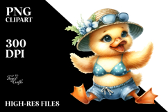 Baby Duck in Beachwear, PNG Product Image 2