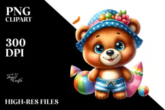 Cute Baby Bear with Goofy Smile PNG Product Image 2