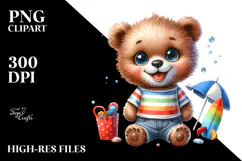 Cute Baby Bear with Goofy Smile PNG Product Image 2