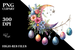 Colorful Half Moon with Eggs Hanging, PNG Product Image 2