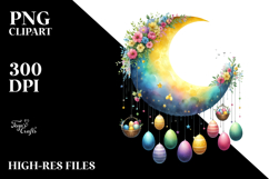Colorful Half Moon with Eggs Hanging, PNG Product Image 2