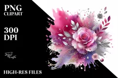 Colorful Magenta Watercolor Splash Silver Foil Product Image 3