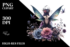 Creative Gothic Fairy on Mushroom, PNG Product Image 2