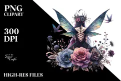 Creative Gothic Fairy on Mushroom, PNG Product Image 2