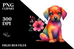 Cute Colorful Rhodesian Ridgeback Watercolor Clipart Product Image 1