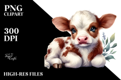 Digital Baby Cow PNG Product Image 2