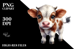 Digital Baby Cow PNG Product Image 2