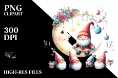 Cute Pastel Monkey with Santa Hat, Transparent PNG Product Image 1