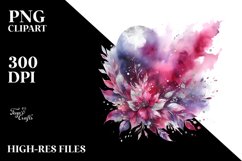 Colorful Magenta Watercolor Splash Silver Foil Product Image 3