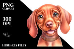 Watercolor Cute Vizsla, Happy Dog PNG Product Image 2