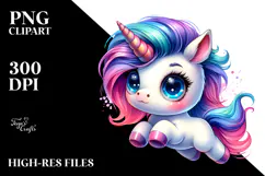 Jumping Baby Unicorn PNG Product Image 2