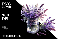 Jar with Violet Flowers Clipart Product Image 2