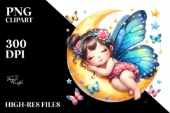 Vibrant Watercolor Cute Baby Butterfly | Sublimation | Product Image 3