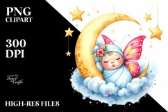 Vibrant Watercolor Cute Baby Butterfly | Sublimation | Product Image 3