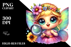 Vibrant Baby Fairy, Holding Magnifying PNG Product Image 2