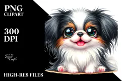 Happy Japanese Chin PNG Product Image 2