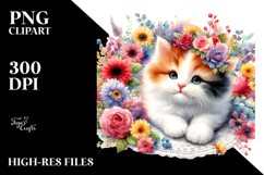 Colorful Watercolor Cat, Transparent PNG Product Image 2