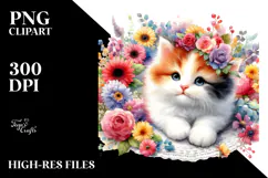 Colorful Watercolor Cat, Transparent PNG Product Image 2
