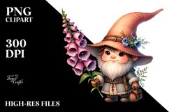 Baby GNOME with Big Hat, Foxglove PNG Product Image 2
