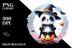 Baby Panda Dressed for Halloween PNG Product Image 1