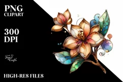 Colorful Stained Gardenia | Sublimation | Clipart Product Image 1
