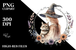 Boho Witch with Cat, High-Res PNG Product Image 2