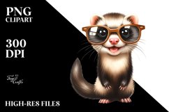 Funny Ferret in Sunglasses Clipart Product Image 1