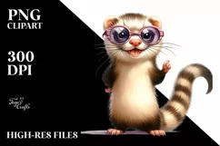 Funny Ferret Standing with Sunglasses and Goofy Smile Product Image 3