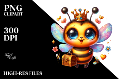 Vibrant Baby Bee, Wearing Treasure Chest PNG Product Image 2