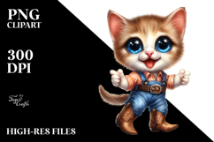 Expressive Watercolor Kitten Clipart Product Image 2