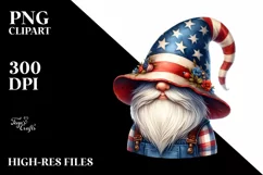 Patriotic Farmer Gnome | Watercolor Clipart Product Image 3