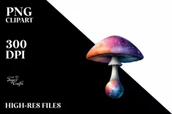 Colorful Watercolor Magical Celestial Astral Mushroom Product Image 3