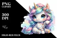 Baby Unicorn Pastel | Sublimation | Clipart Product Image 3