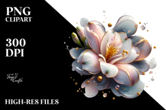Abstract Freesia with Golden Insertions, Transparent PNG Product Image 2
