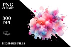Colorful Pinkish Watercolor Particles Splash Product Image 3