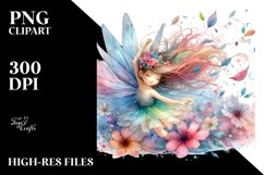Colorful Fairy Petals Watercolor Clipart Product Image 1