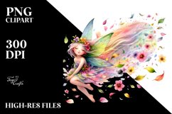 Colorful Fairy Petals Watercolor Clipart Product Image 3