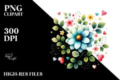 Watercolor Hanging Hearts PNG Product Image 2