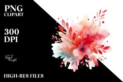 Colorful Watercolor Redish Splash | Sublimation | Clipart Product Image 3