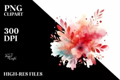 Colorful Watercolor Redish Splash | Sublimation | Clipart Product Image 3
