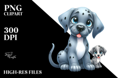 Watercolor Cute Cartoon Great Dane PNG Product Image 2