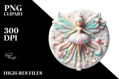 Pastel Round 3D Marzipan Christmas Fairy PNG Product Image 2