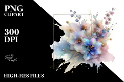 Glossy Delphinium with Golden Insertions, PNG Product Image 2