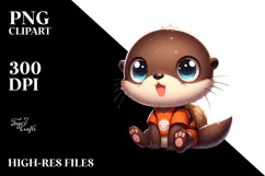 Cartoon Otter with Wide Anime Eyes Product Image 2