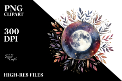 Vibrant Boho Moon Foliage Summer Sticker Product Image 2